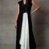 Amit Aggarwal Black & White Metallic Dress -Outlet Loometta Store 410am13 1