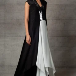 Amit Aggarwal Black & White Metallic Dress 12 Amit Aggarwal Black & White Metallic Dress -Outlet Loometta Store 410am13 4