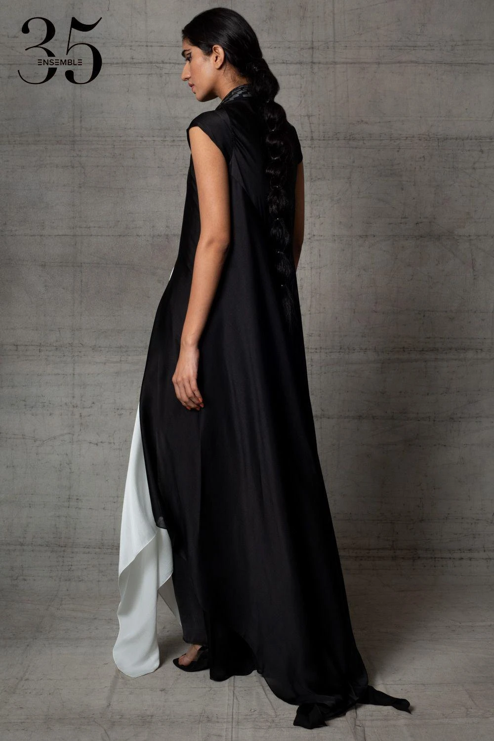 Amit Aggarwal Black & White Metallic Dress 9 Amit Aggarwal Black & White Metallic Dress - Image 7