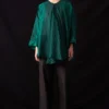 Amrich Tani Radiant Green Silk Hand-Woven Shirt