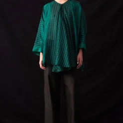 Amrich Tani Radiant Green Silk Hand-Woven Shirt