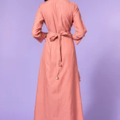 Aikeyah Pink Layered Dress With Belt -Outlet Loometta Store 42aik16 4