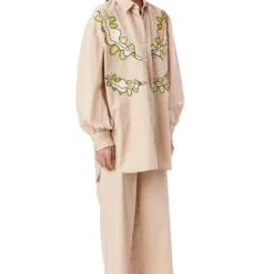 Kanika Goyal Label Beige Willow Hand Embellished Shirt -Outlet Loometta Store 4423kgl28 3
