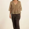 Urbania Golden Sand Gathered Top -Outlet Loometta Store 4823ua17 1 1
