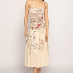 Saaksha & Kinni Periwinkle Printed Micro Pleated Dress