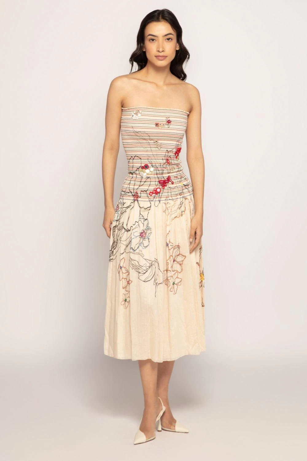 Saaksha & Kinni Periwinkle Printed Micro Pleated Dress 3 Saaksha & Kinni Periwinkle Printed Micro Pleated Dress