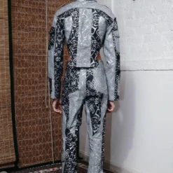 QUOD Indigo & Grey QUOD Printed Racer Denim Pant -Outlet Loometta Store 51123qu51 4