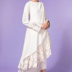 Aikeyah White Embroidered Layered Dress -Outlet Loometta Store 511ak06 3