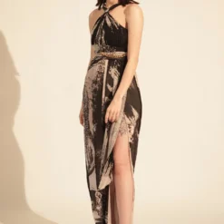 Nikita Mhaisalkar Black & White Stroke Print Dress -Outlet Loometta Store 51223nmw3 2