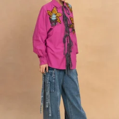 Dhruv Kapoor Pink Handcrafted Tie-up Shirt -Outlet Loometta Store 5623dk9 3