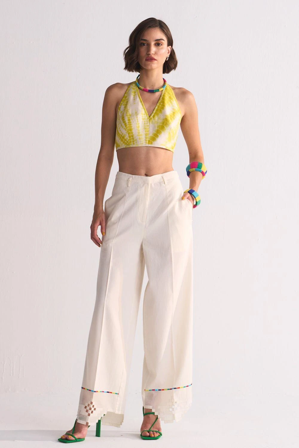 Ikai Ivory Cutwork Elasticated Straight Pants 2 Ikai Ivory Cutwork Elasticated Straight Pants