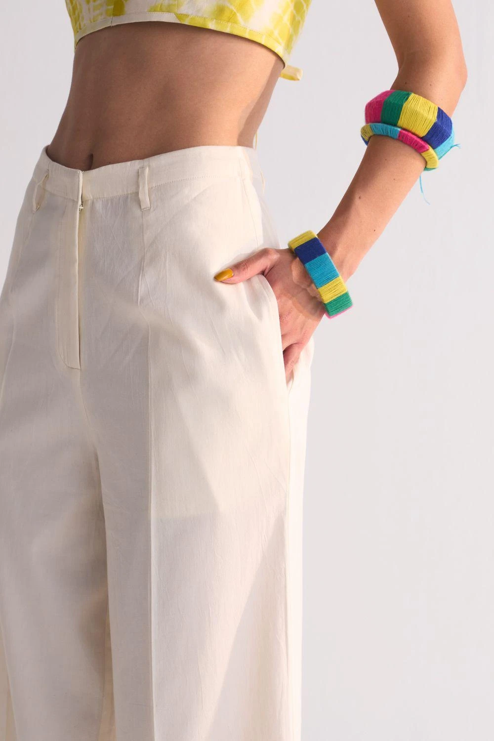 Ikai Ivory Cutwork Elasticated Straight Pants 4 Ikai Ivory Cutwork Elasticated Straight Pants - Image 3