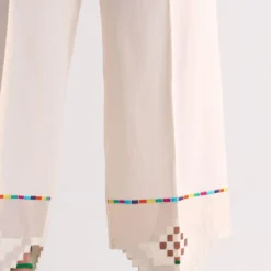 Ikai Ivory Cutwork Elasticated Straight Pants 9 Ikai Ivory Cutwork Elasticated Straight Pants -Outlet Loometta Store 5823iai71 4