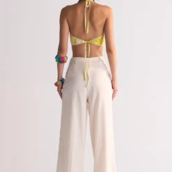 Ikai Ivory Cutwork Elasticated Straight Pants 10 Ikai Ivory Cutwork Elasticated Straight Pants -Outlet Loometta Store 5823iai71 5