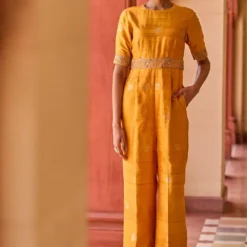 Punit Balana Mustard Embellished Jumpsuit