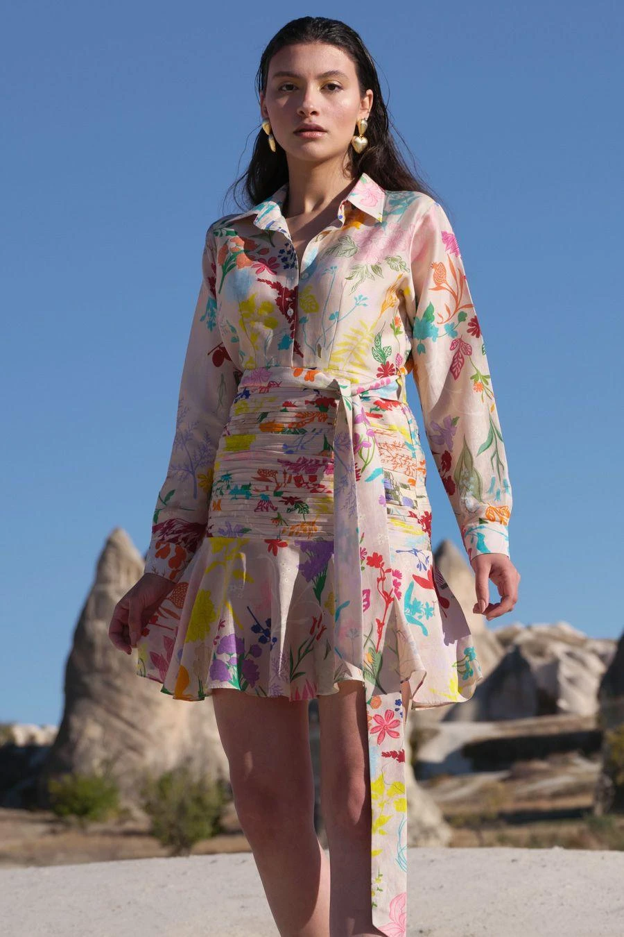 Twinkle Hanspal Multicoloured Garden Printed Short Dress 4 Twinkle Hanspal Multicoloured Garden Printed Short Dress - Image 2