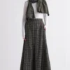 Three Olive Checkered Circular Skirt & An Applique Scarf -Outlet Loometta Store 612thw18 1