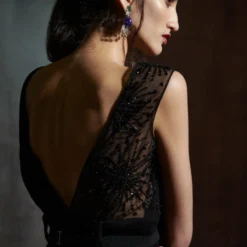 Anjali Kanwar Black Embellished & Pleated Jumpsuit 10 Anjali Kanwar Black Embellished & Pleated Jumpsuit -Outlet Loometta Store 6423akf21 4