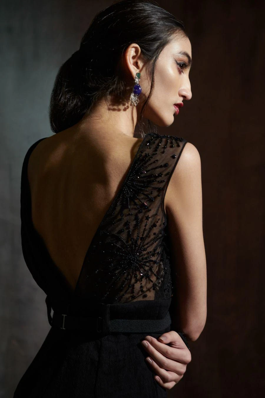 Anjali Kanwar Black Embellished & Pleated Jumpsuit 6 Anjali Kanwar Black Embellished & Pleated Jumpsuit - Image 4