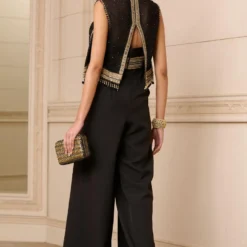Tarun Tahiliani Black Embellished Gilet -Outlet Loometta Store 6423ttw4 4