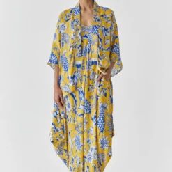 Studio RIGU Yellow Pineapple Printed Jumpsuit & Cape Set