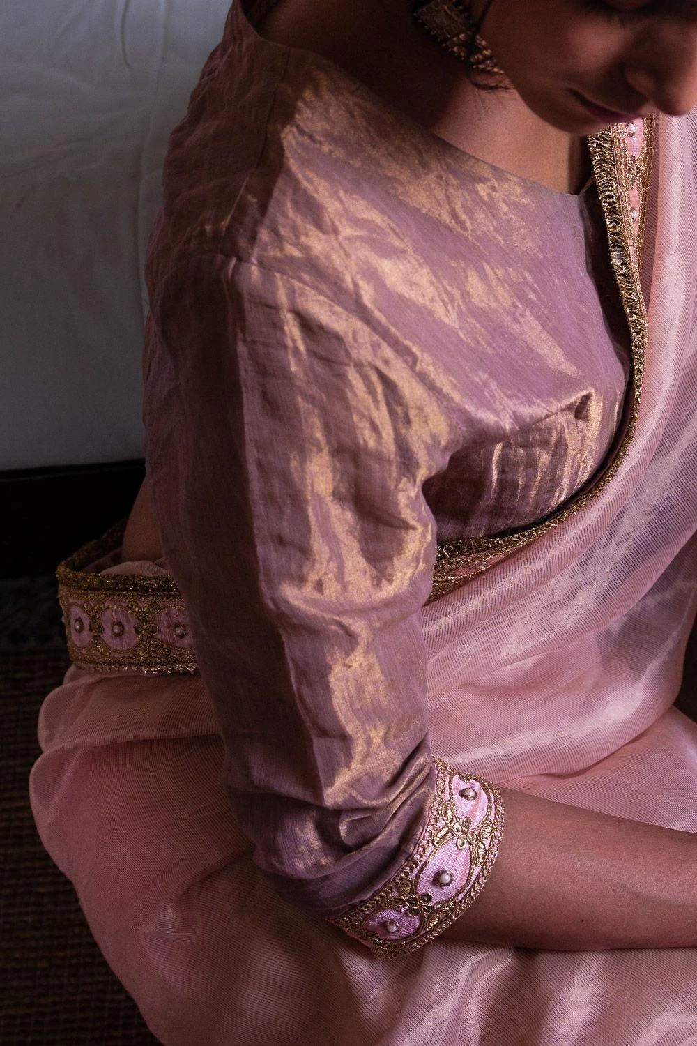 Shorshe Blush Pink Hand Embellished Blouse 4 Shorshe Blush Pink Hand Embellished Blouse - Image 2