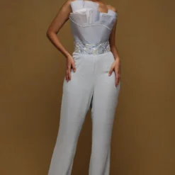 Shriya Som Blue Textured Jumpsuit