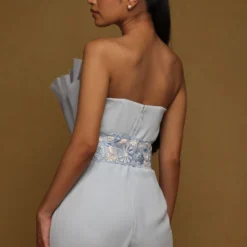 Shriya Som Blue Textured Jumpsuit -Outlet Loometta Store 8523ss13 3