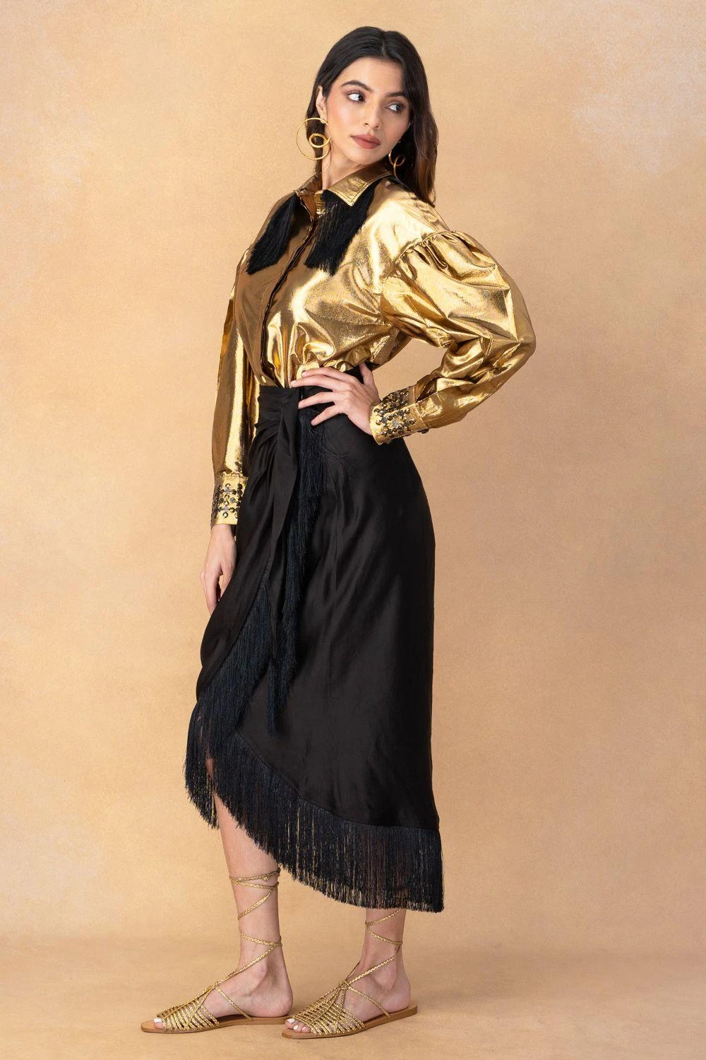 Rara Avis Antique Gold Embellished Shirt 6 Rara Avis Antique Gold Embellished Shirt - Image 4