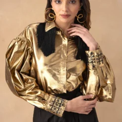 Rara Avis Antique Gold Embellished Shirt 13 Rara Avis Antique Gold Embellished Shirt -Outlet Loometta Store 8823ra8 5