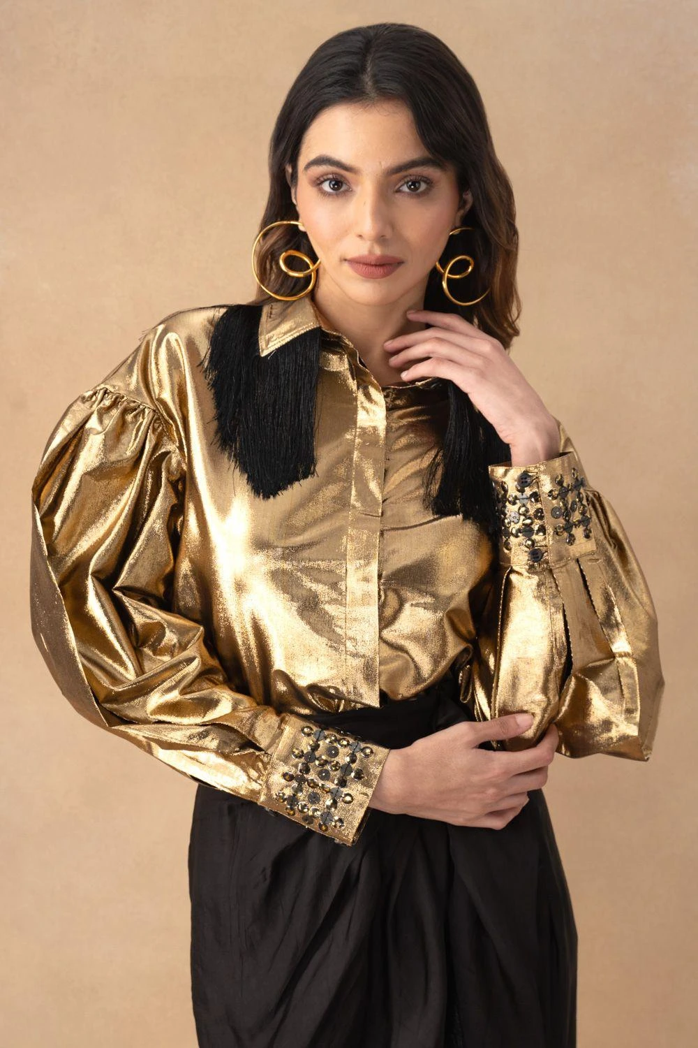 Rara Avis Antique Gold Embellished Shirt 7 Rara Avis Antique Gold Embellished Shirt - Image 5