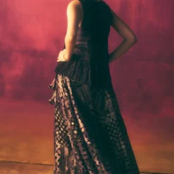 Urvashi Kaur Wine Micro Pleated Peplum Top -Outlet Loometta Store 8823uk4 4