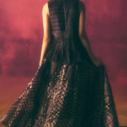 Urvashi Kaur Wine Micro Pleated Peplum Top -Outlet Loometta Store 8823uk4 5