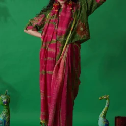 CAPISVIRLEO Green & Magenta Boho Crop Top -Outlet Loometta Store 88cap33 2