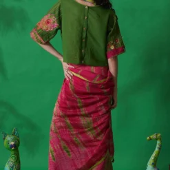 CAPISVIRLEO Green & Magenta Boho Crop Top -Outlet Loometta Store 88cap33 5