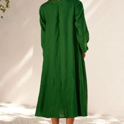 Khara Kapas Forest Green Midi Dress -Outlet Loometta Store 91023kk7 4