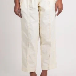 Ahmev Textured Overlap Pleated Pants -Outlet Loometta Store ahm bb 006 1