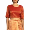 Akaaro Handwoven Red Chanderi Blouse -Outlet Loometta Store akss5038 1