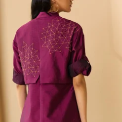 Alamelu Magenta Layered Silk Shirt 9 Alamelu Magenta Layered Silk Shirt -Outlet Loometta Store alfw 009 4