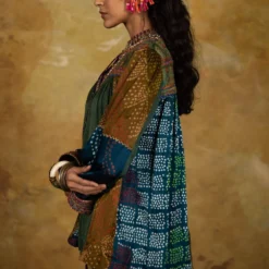 Sunira Designs Mirch Masala Short Yoke Green Shirt -Outlet Loometta Store aw2112a 3