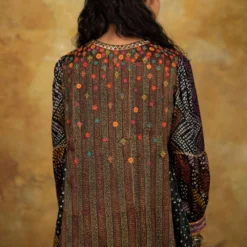 Sunira Designs Mirch Masala Front Pleated Brown Shirt -Outlet Loometta Store aw2113 5