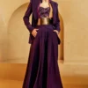 Nikita Mhaisalkar Aubergine Crepe Wide Leg Pants -Outlet Loometta Store ca trs22 023 1