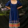 Chandrima Cobalt Blue Cotton Embroidered Midi Dress -Outlet Loometta Store cfw20d06 1