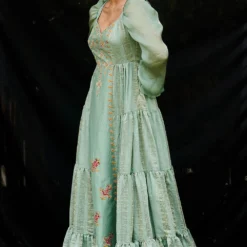 Chandrima Jade Striped Tiered Maxi Dress -Outlet Loometta Store cfw20d08 2