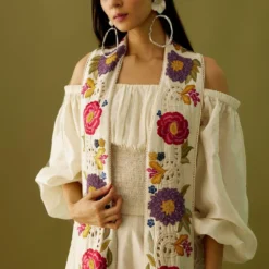 Chandrima Ivory Ruched Smocked Top -Outlet Loometta Store ch1228 3