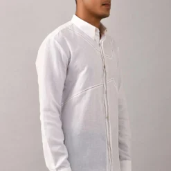 Countrymade Ivory Shirt With Stitch Detailing -Outlet Loometta Store cm btc sh 06 2
