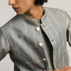 Countrymade Fuselage Hand Embroidered Grey Bundi 11 Countrymade Fuselage Hand Embroidered Grey Bundi -Outlet Loometta Store cm ctd bd 01 4