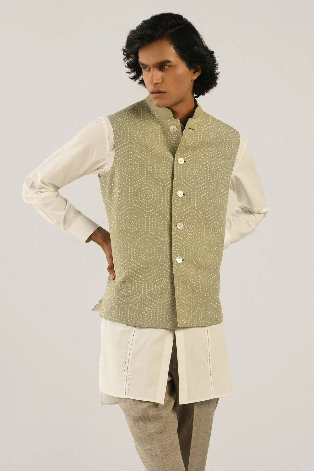 Countrymade Sage Green Linen Bundi 3 Countrymade Sage Green Linen Bundi