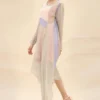 Abhishek Sharma Pastel Panelled Draped Dress -Outlet Loometta Store ctu02grey 1