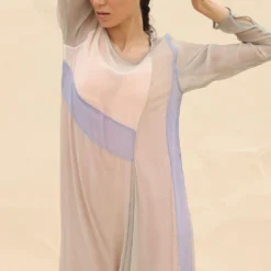 Abhishek Sharma Pastel Panelled Draped Dress -Outlet Loometta Store ctu02grey 4